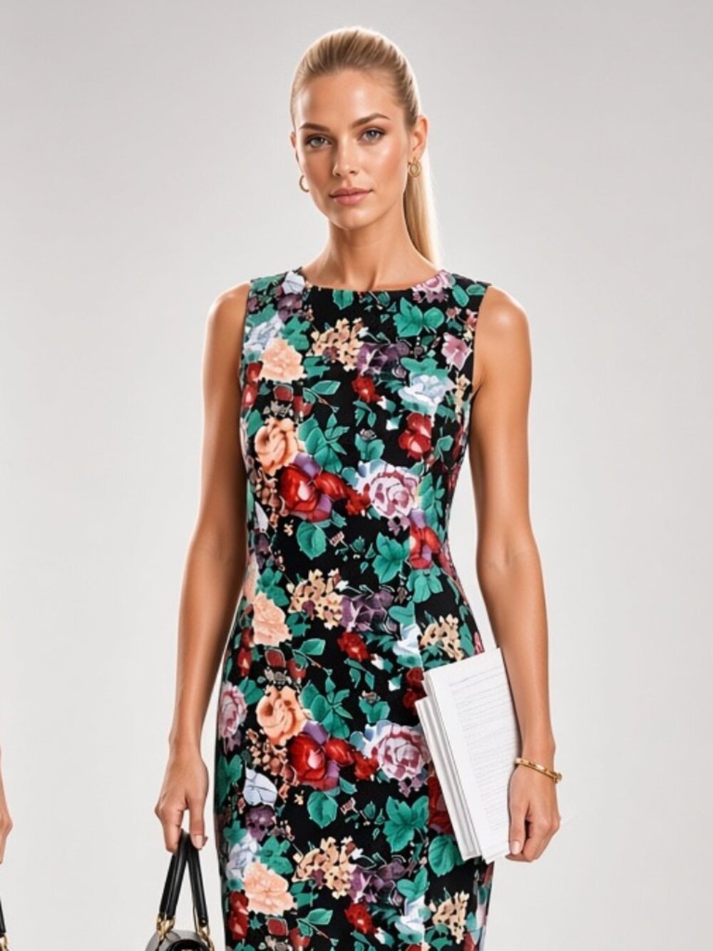 J Crew *ADACHI FLORAL BLACK  MULTI * MERCY SHEATH DRESS - Picture 10 of 12